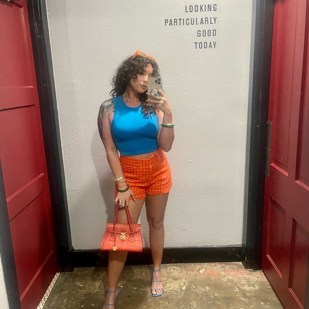 fun zara houndstooth trouser cut offs